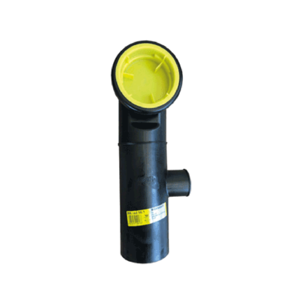 Wandclosetbocht 90mm met aansluiting 50/40 rechts